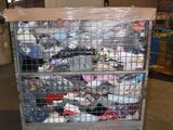 a metal cart with a lot of items in it