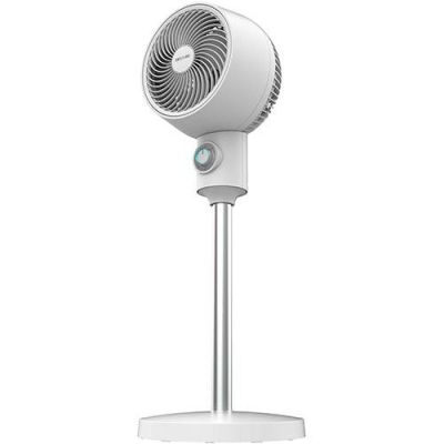 a white fan sitting on top of a metal stand