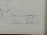 a picture of a drawing of a man with a hat on
