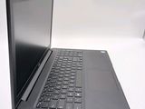 a black laptop with a black keyboard on a white surface