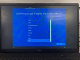 the screen of a laptop computer with a blue screen on it