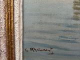 an image of a painting of a boat in a body of water