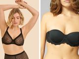 deux photos d'une femme en soutien-gorge noir et d'une femme en soutien-gorge noir