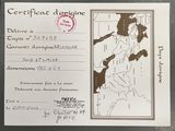 a picture of a certificate with a map on it