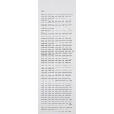 une grande feuille de papier sur laquelle figurent plein de mots