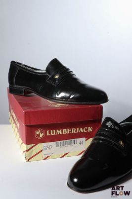 SENOR P - Paire de derbies à empeigne lisse en cuir verni no…