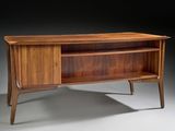 an image of a wooden cabinet with a shelf on top of it