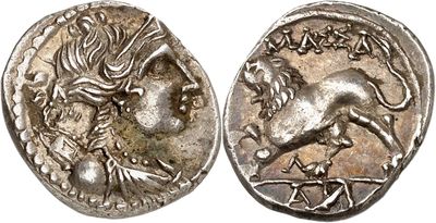 a silver coin with an image of a horse on it