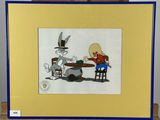 tableau représentant un lapin et un autre lapin jouant aux échecs