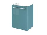 une image représentant une petite armoire bleue avec un tiroir