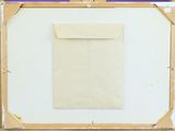 painting on easel with a piece of paper on top of it