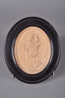 a picture of a picture of a man and a woman on a plate