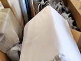 a box full of pillows and other items in the room