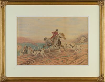 William H. HOPKINS (act.1853-1892) "La traque" aquarelle, SB…