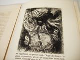 a black and white drawing of a cow in a book