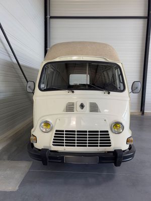 an image of a white van parked in a garage
