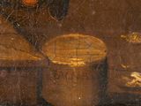 an image of a painting of a still life with a vase and other objects
