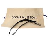 louis vuitton monogram canvas pouch with black leather strap