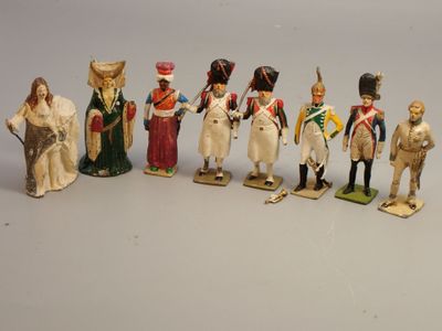 Figurines Vertunni - plomb 54 mm, 8 pièces avec manques ou r…