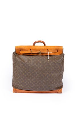 Louis VUITTON - Sac "Steamer" 55cm en toile Monogramme et cu…
