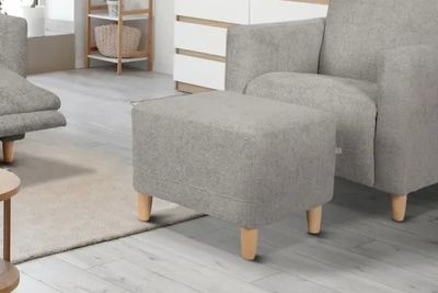 Pouf/Repose pieds CHAMBORD INNOV'STYLE - tissu Gris, dimensi…