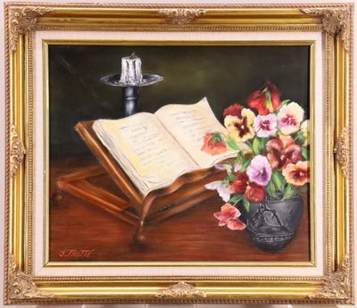 Jacques TROTTE (XX et XXIe siècles), Nature morte au livre, …