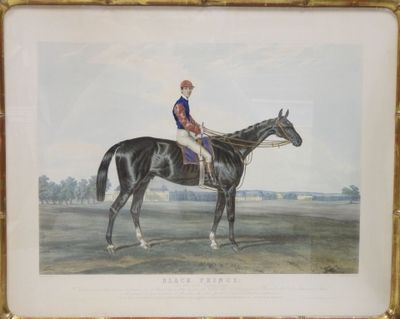 tableau représentant un homme à cheval dans un champ, avec le ciel en arrière-plan