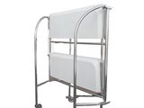 an image of a hospital bed with wheels on a white background