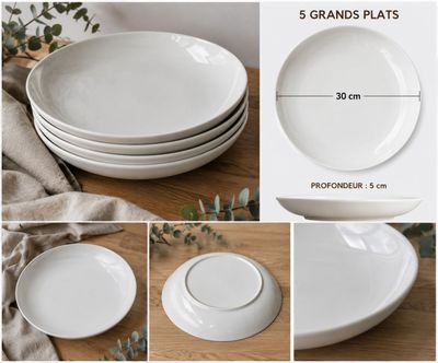 Lot de 5 grands plats de présentation