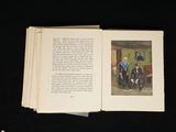 a book open to a picture of a man and a woman