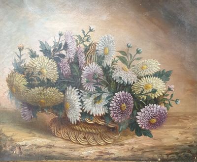 ANONYME (XXème) Bouquet de chrysanthèmes
