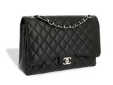 chanel sac à rabat en agneau matelassé noir