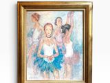 tableau représentant un groupe de ballerines, accroché au mur