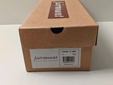 a brown box with a label on it sitting on a table