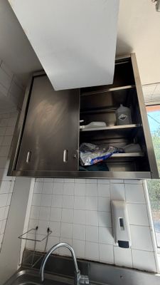 a kitchen with a sink and a window in it