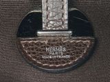a close up of a brown bag with a label on it
