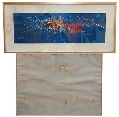 une image représentant un tableau accroché au mur à côté d'une photo