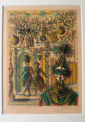 une image représentant le dessin d'une femme en robe verte