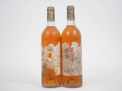 deux bouteilles de vin sont posées sur une surface blanche