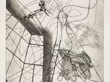 an image of a drawing of a bird sitting on a pole