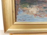 a picture of a painting of a boat in the water