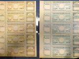 deux billets de banque américains, l'un ancien et l'autre récent, exposés dans une vitrine