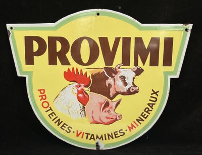 a sign that says provimi with a picture of a cow on it