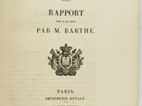 an old book with a black and white image of a coat of arms