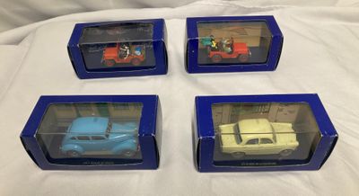 "COLLECTION TINTIN – LOT DE 4 VEHICULES MINIATURES 1/43 “EN … - Photo 1