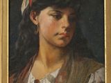 portrait of a young girl with a red headband