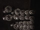 a lot of empty wine glasses on the table