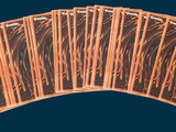 a lot of cards that are sitting on a table