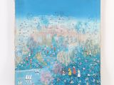 une image représentant un tableau où l'on voit des personnes dans un champ de fleurs