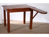 an image of a corner table with a wooden top